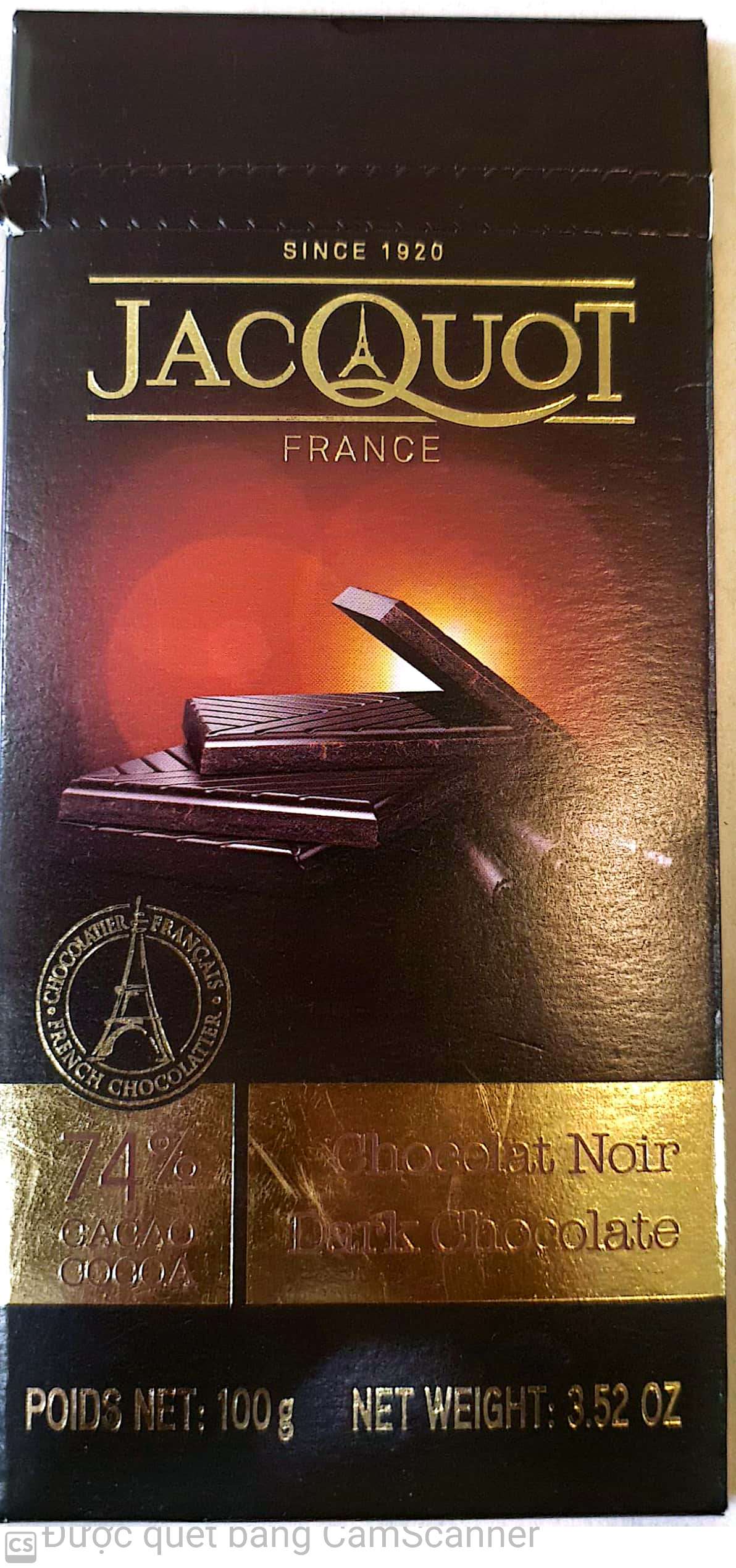 Jacquot dark chocolate bar 100g