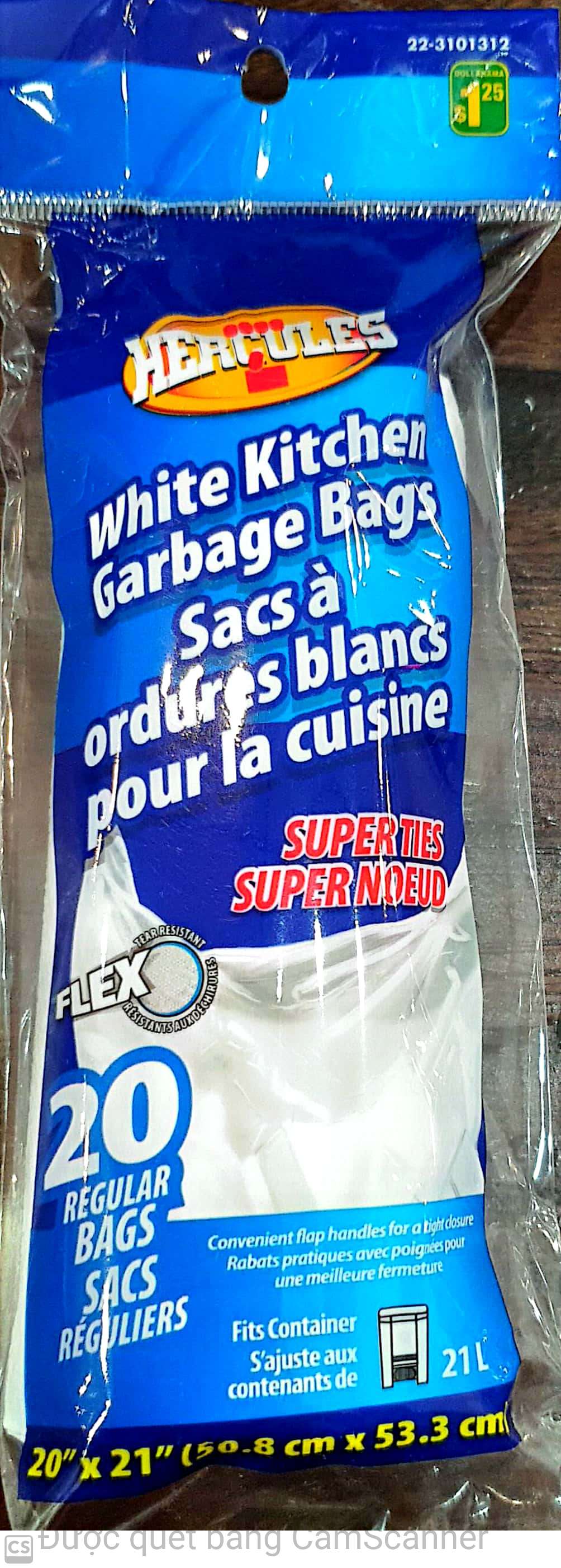 Hercules White kitchen garbage bags