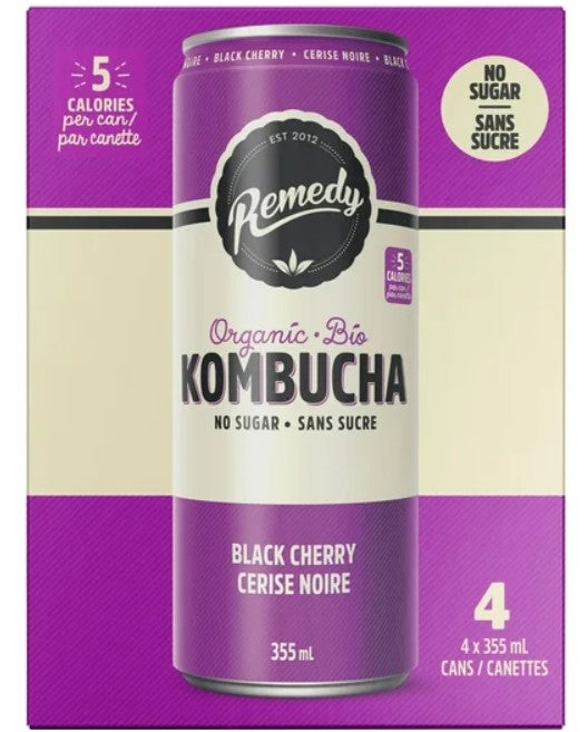 Remedy zero sugar Kombucha black cherry 355ml