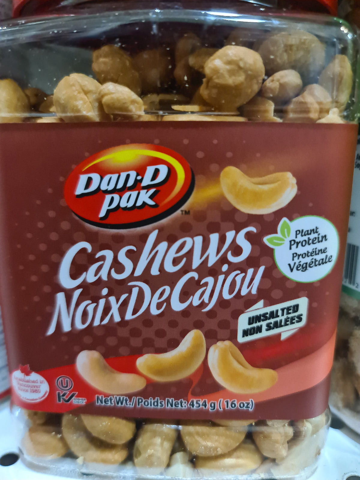Roasted CASHEWS unsalted 454g
