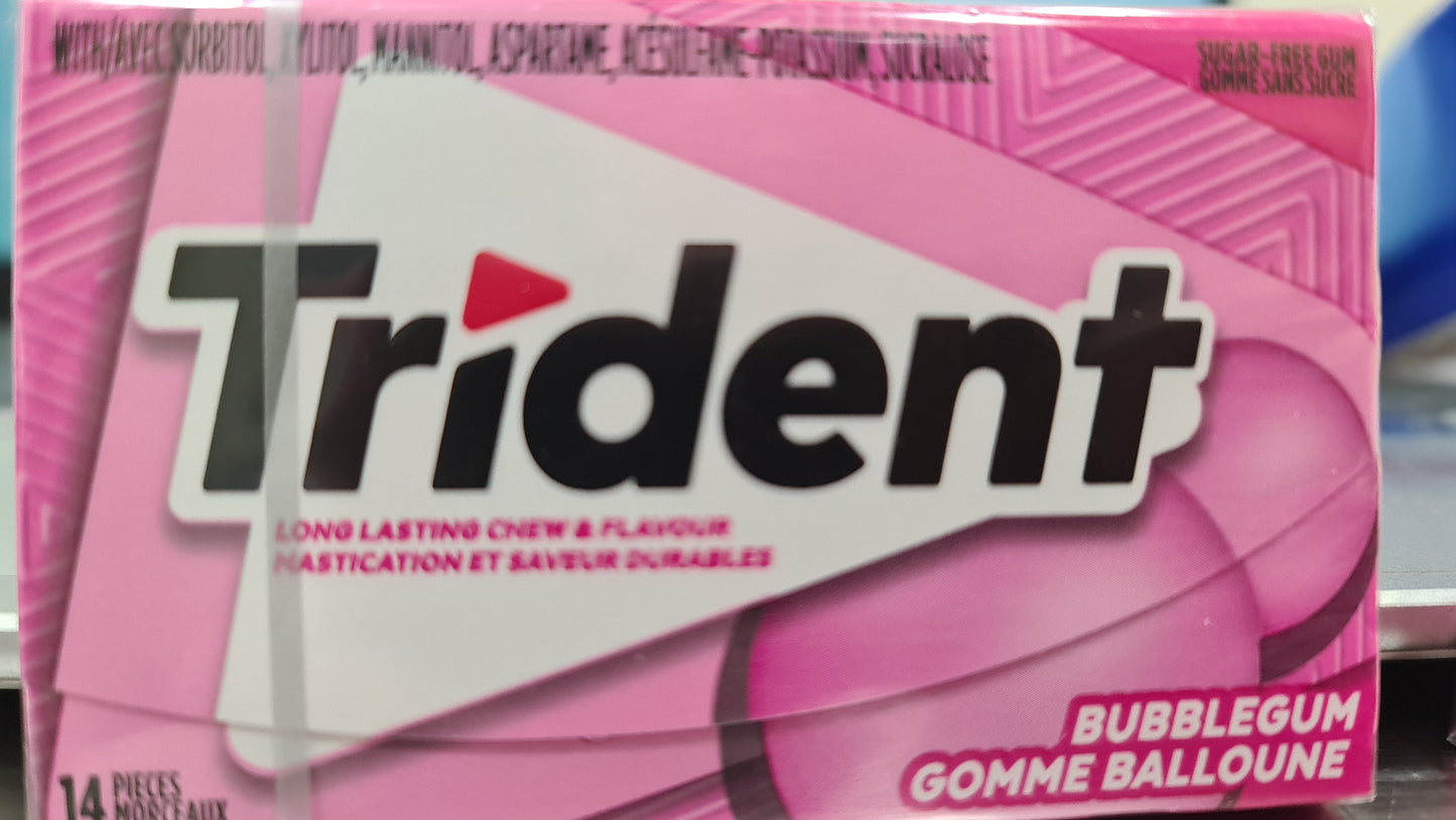 Trident bubble gum (14/box)