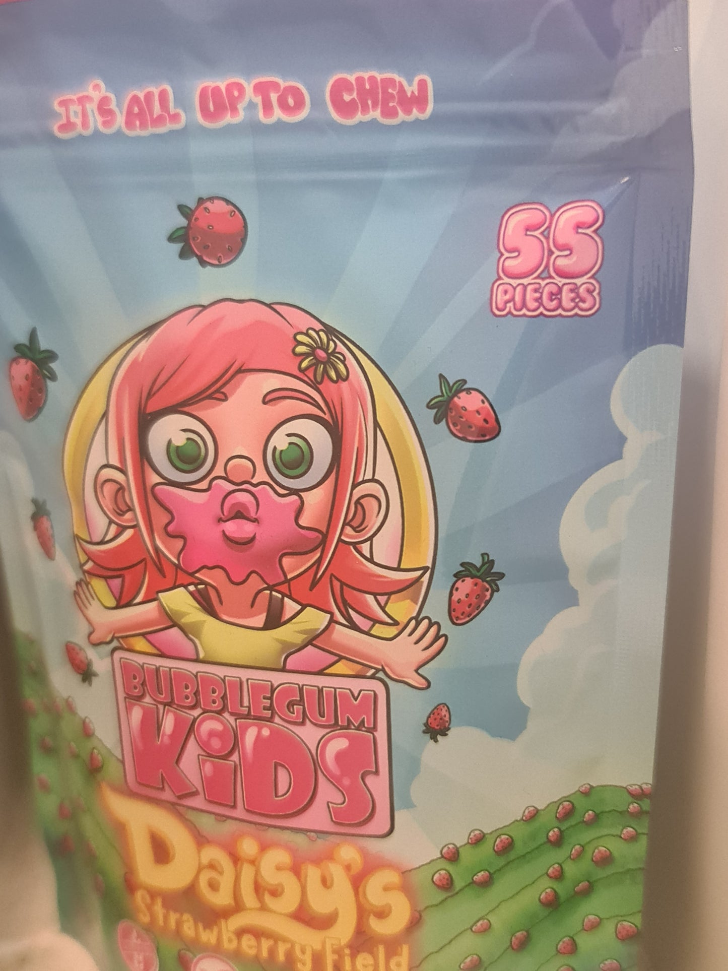 Bubble gum kids sugar free STRAWBERRY 55 pcs 82.5g