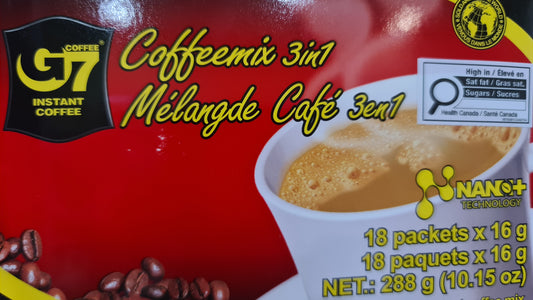 VN G7 instant coffee mix 3in1 (18packetx16g) 288g