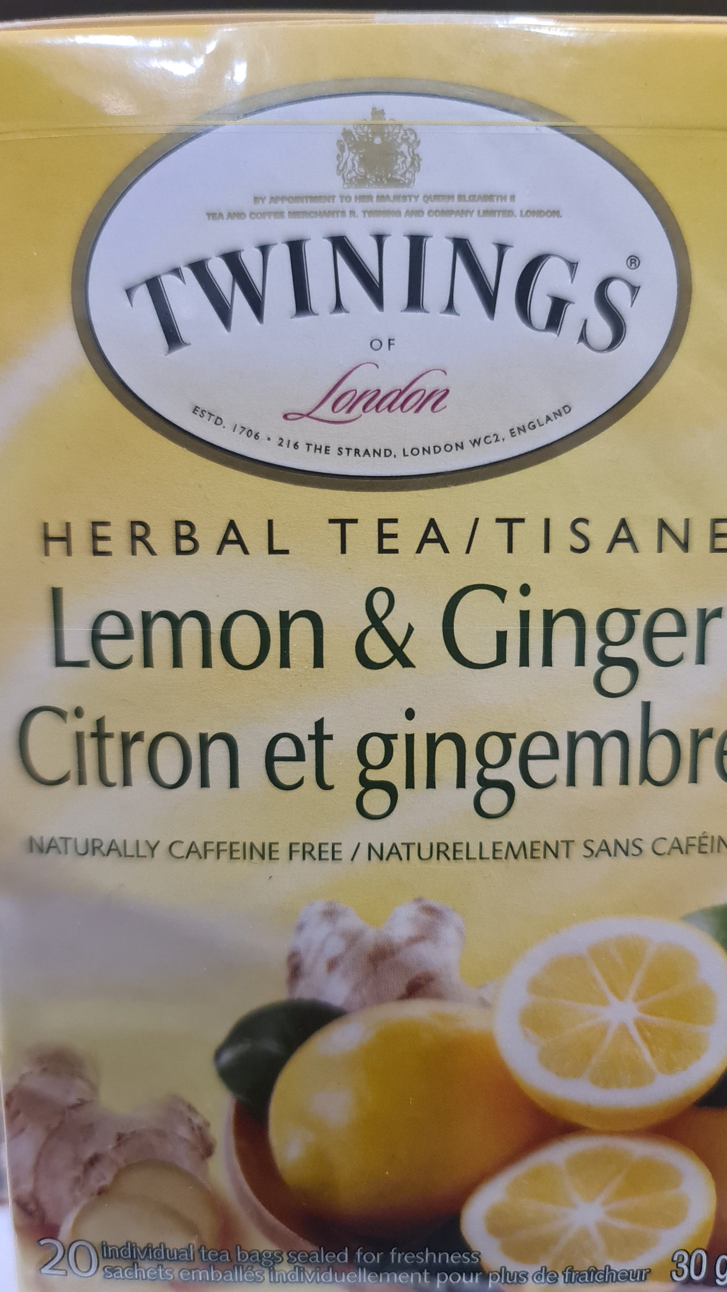 Twinings lemon & ginger tea 30g