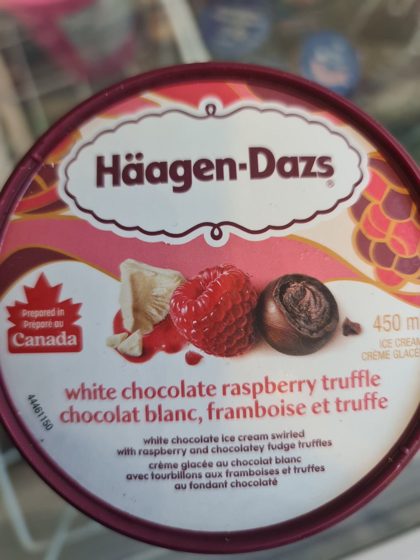 Haagen dazs white choco rasberry ice cream 450ml