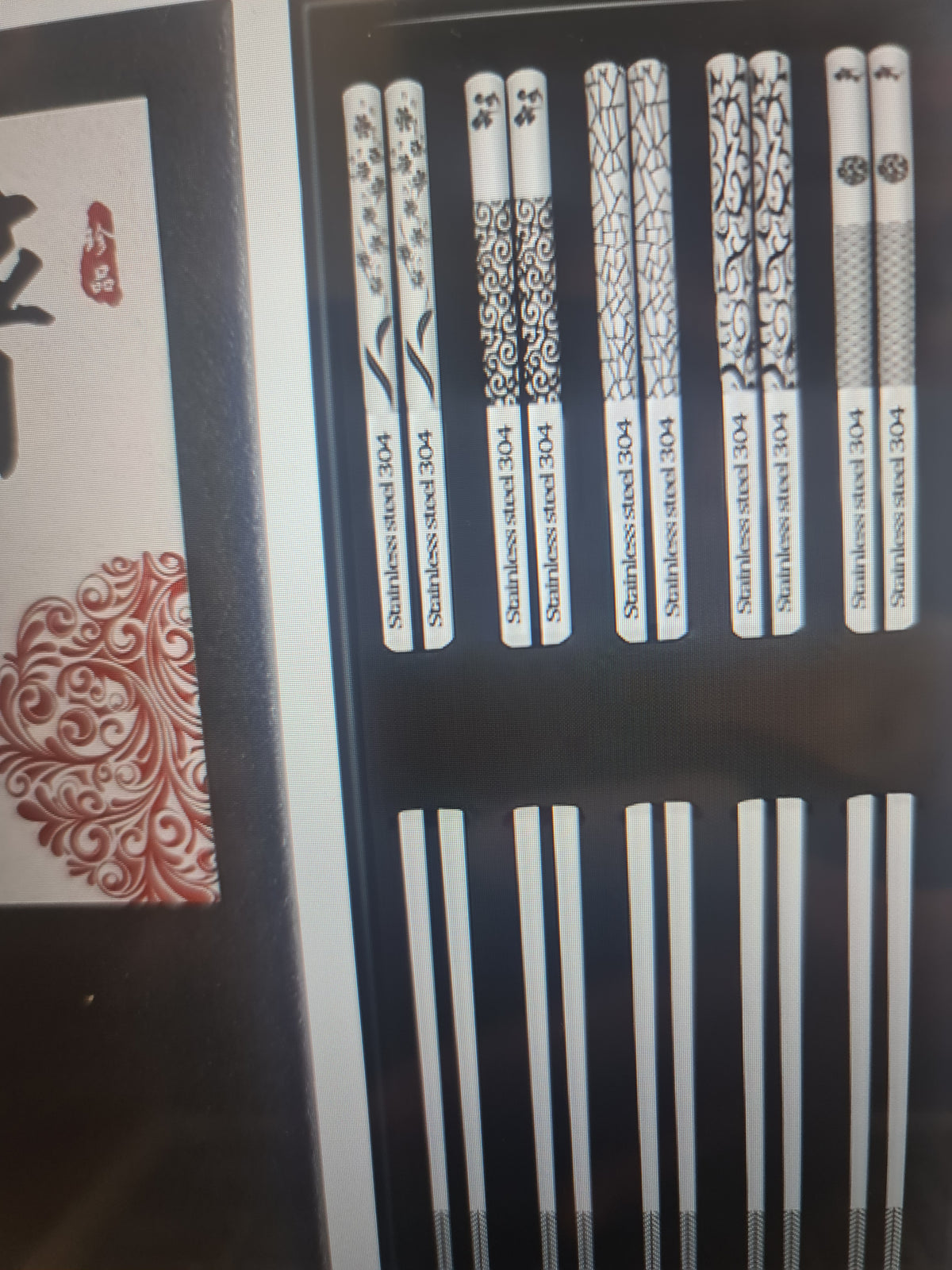 Stainless steel metal chopstick 5 sets