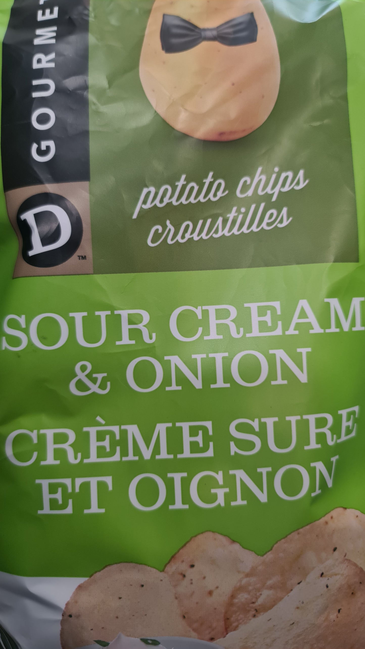 Gourmet potato chip sour cream n onion sans gluten free 265g