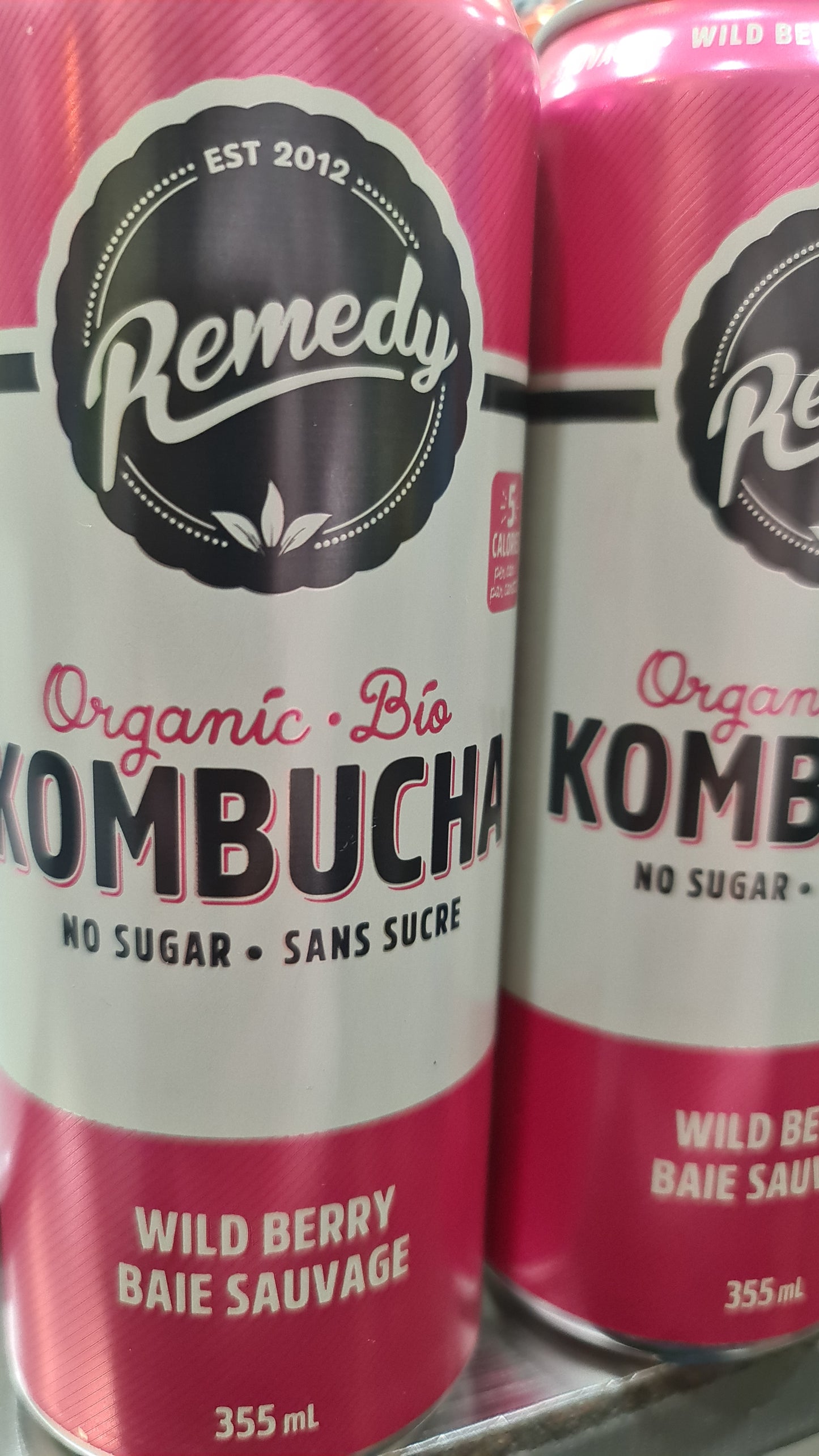 Remedy zero sugar Kombucha wild berry 355ml