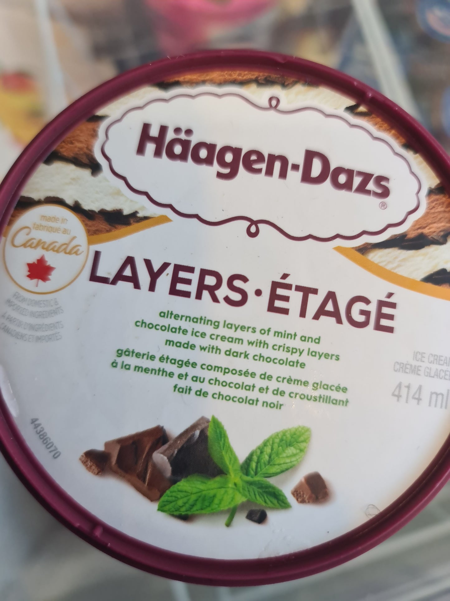 Haagen dazs layers mint dark choco ice cream 450ml
