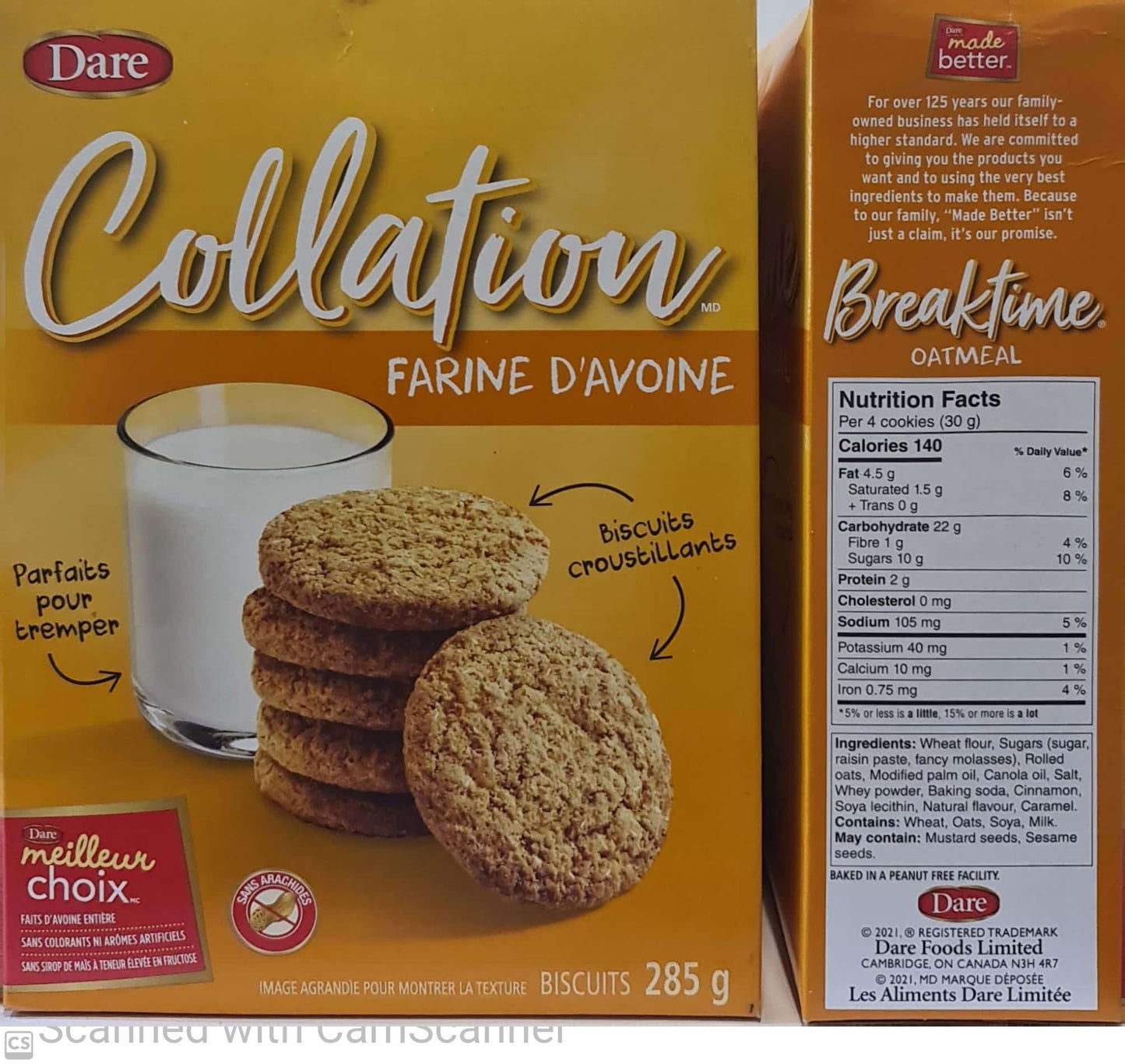 Dare Breaktime Oatmeal cookie box 285g