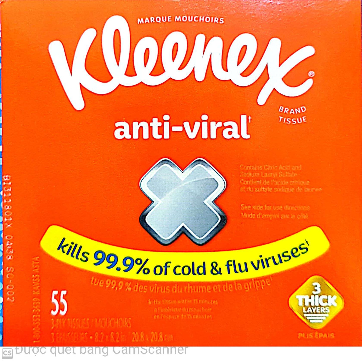 Kleenex anti viral tissue 55