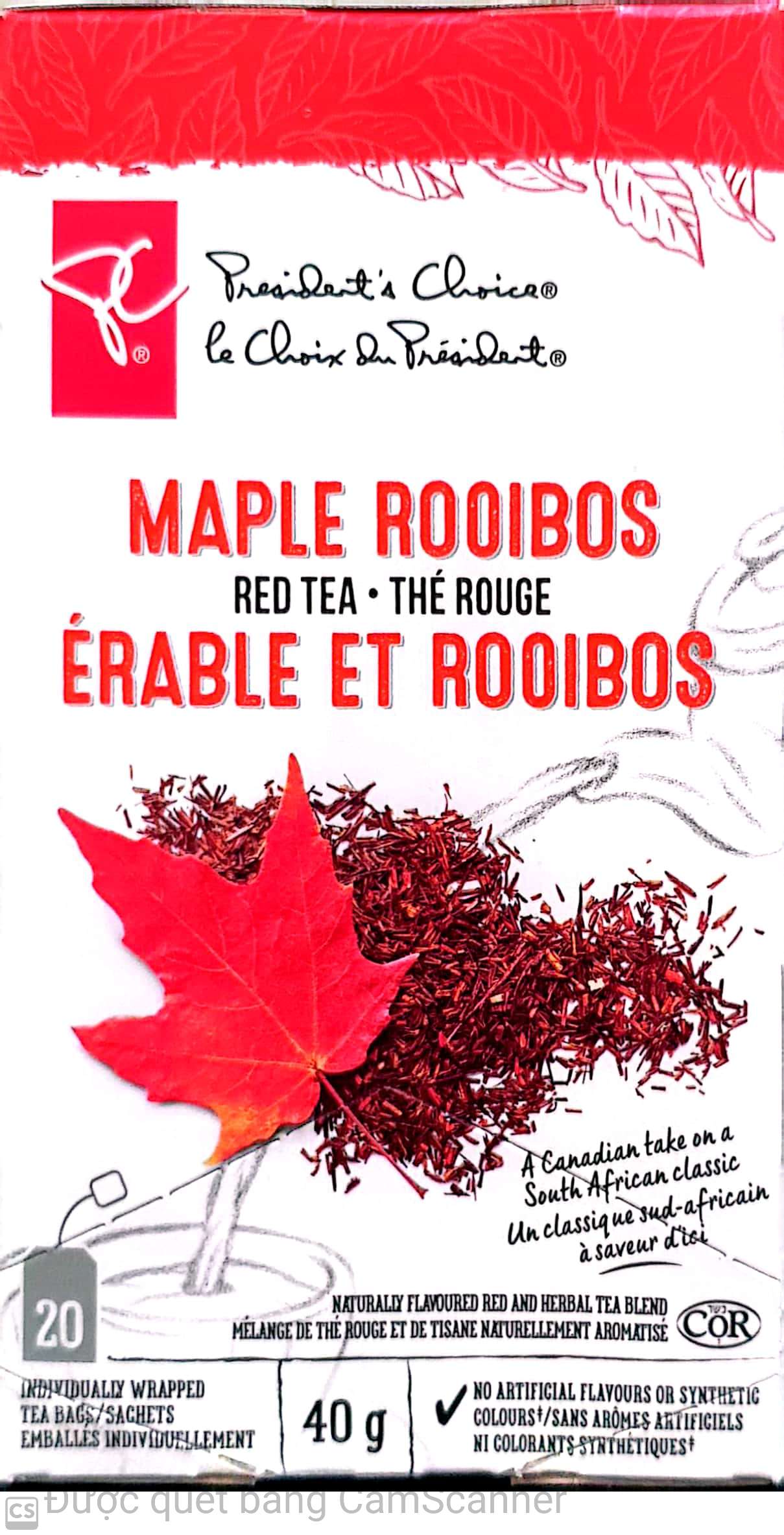 PC Red tea Maple rooibos tea (20 bagsx2g) 40g