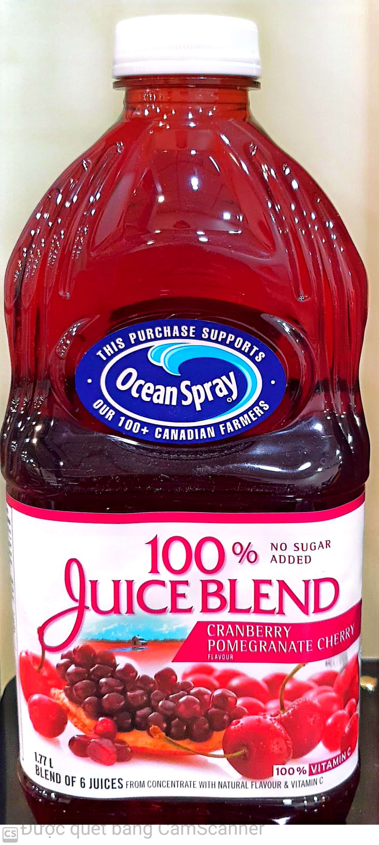 Ocean spray Juice blend no sugar Cran + cherry 1.89L