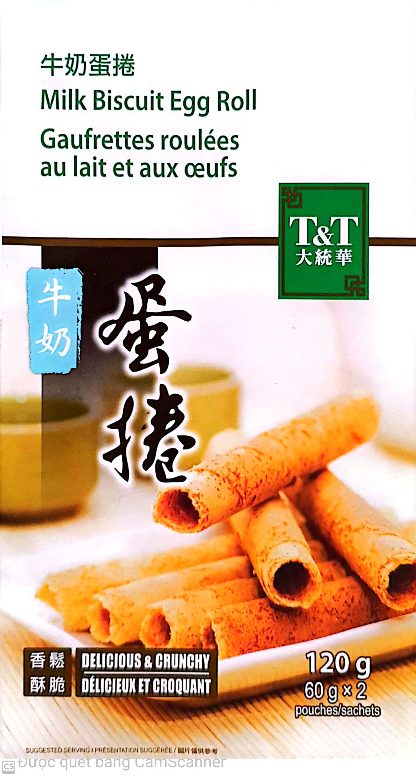 T&T Milk Biscuit Egg roll 120g