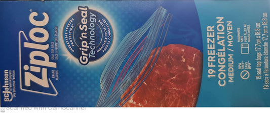 ZIPLOC ZIPPER MEDIUM FREEZER 19