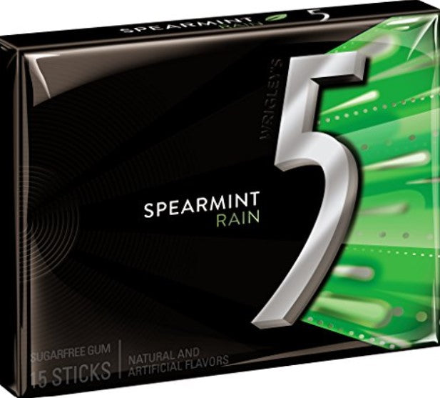 5 Spearmint chewing gum prism 10pkg/box