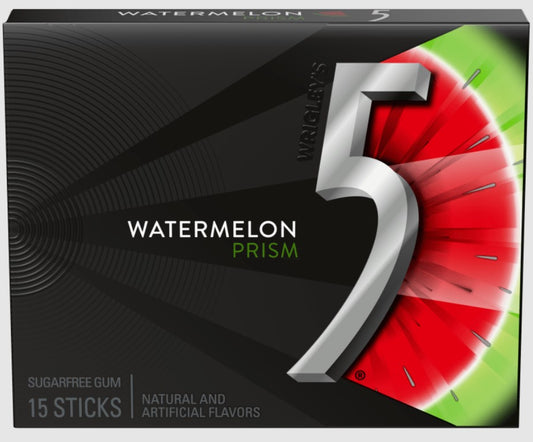 5 Watermelon chewing gum prism 10pkg/box