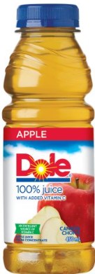 Dole Apple + vit c juice bottle 450ml