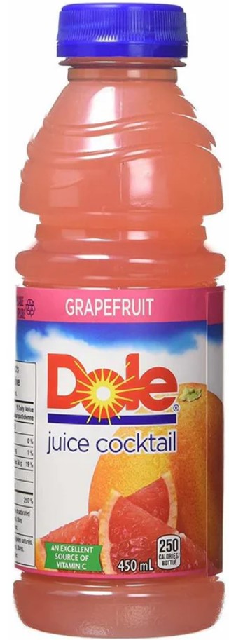 Dole grapefruit juice bottle 450ml