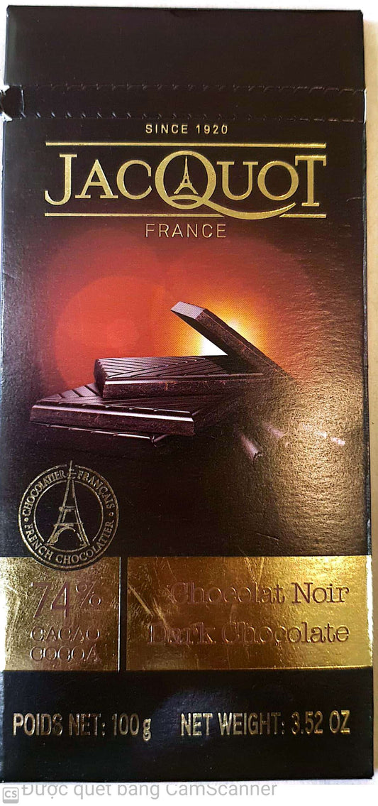 Jacquot dark chocolate bar 100g