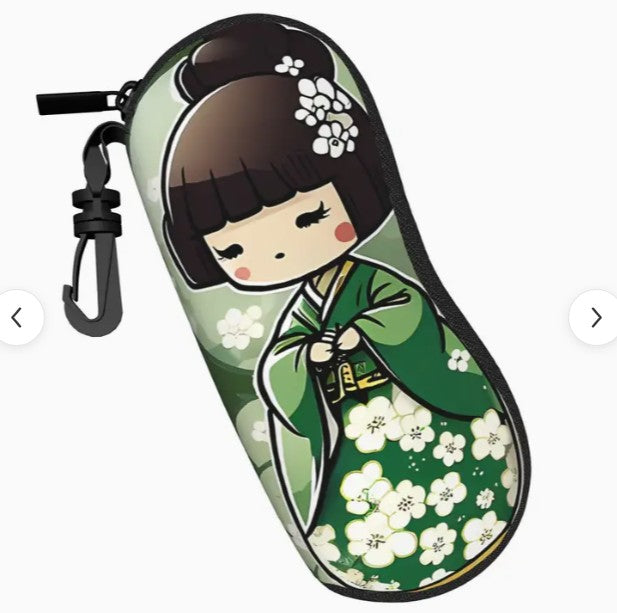 Japanese girl glasses case - Green