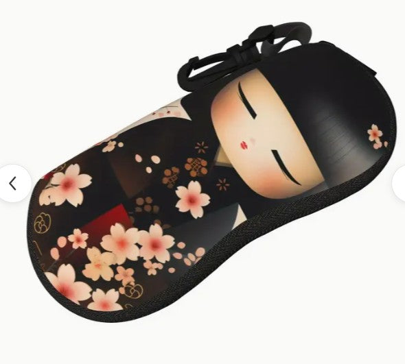 Japanese girl glasses case - Red