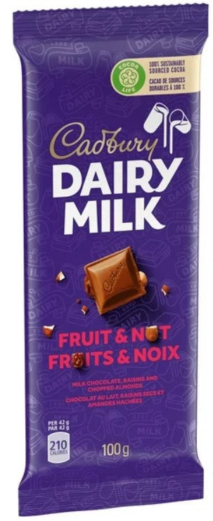 Cadbury fruit n nut chocolate 100g