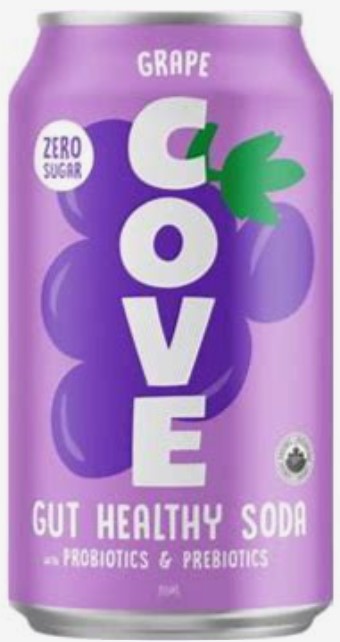 cove gut healthy soda can 355ml GRAPES