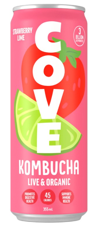 cove strawberry lime kombucha 355ml