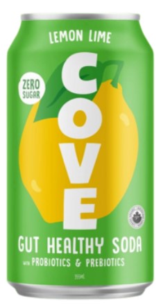 cove gut healthy soda can 355ml LIME