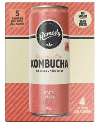 Remedy zero sugar Kombucha peach 355ml