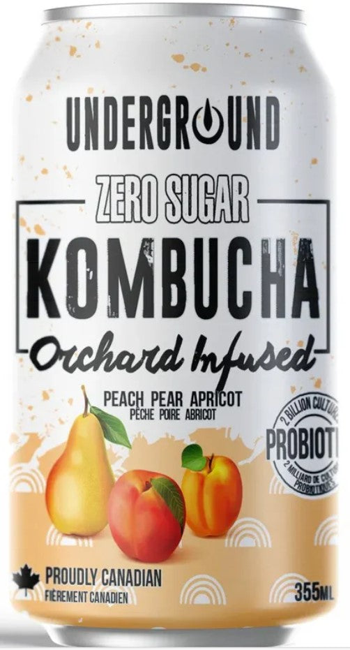 Underground zero sugar Kombucha peach 355ml