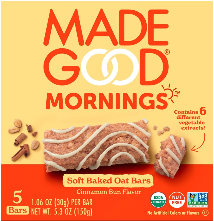 MADE GOOD Mornings soft baked Oat bars 30G