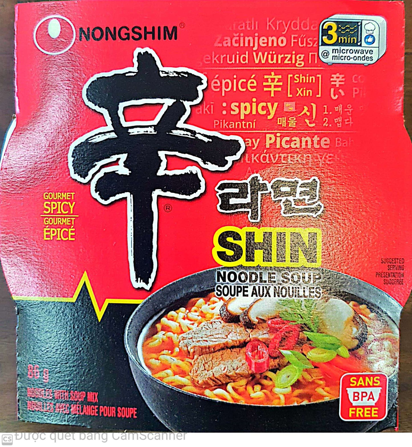 Shin noodles bowl 86g