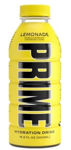 Prime hydration drink Lemonade 500ml Yellow