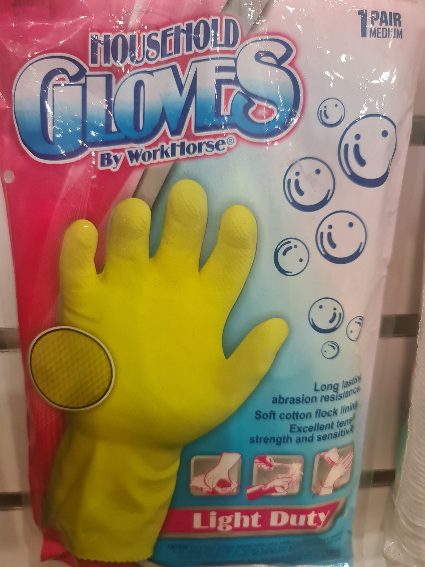 Cleaning gloves light duty 1 pair/bag