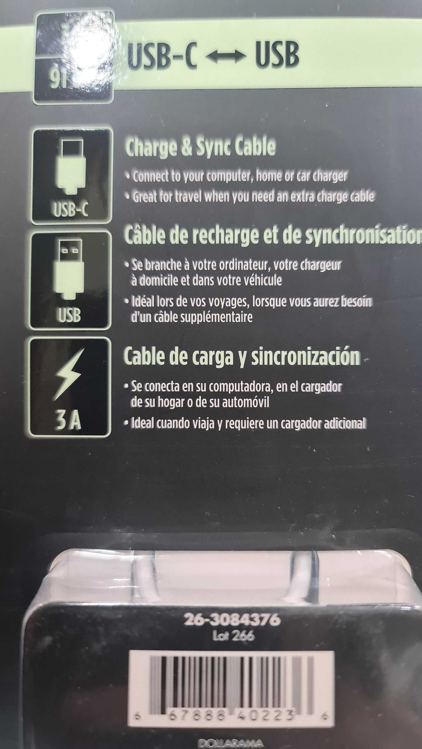 USB C <-> USB charger (black/white)