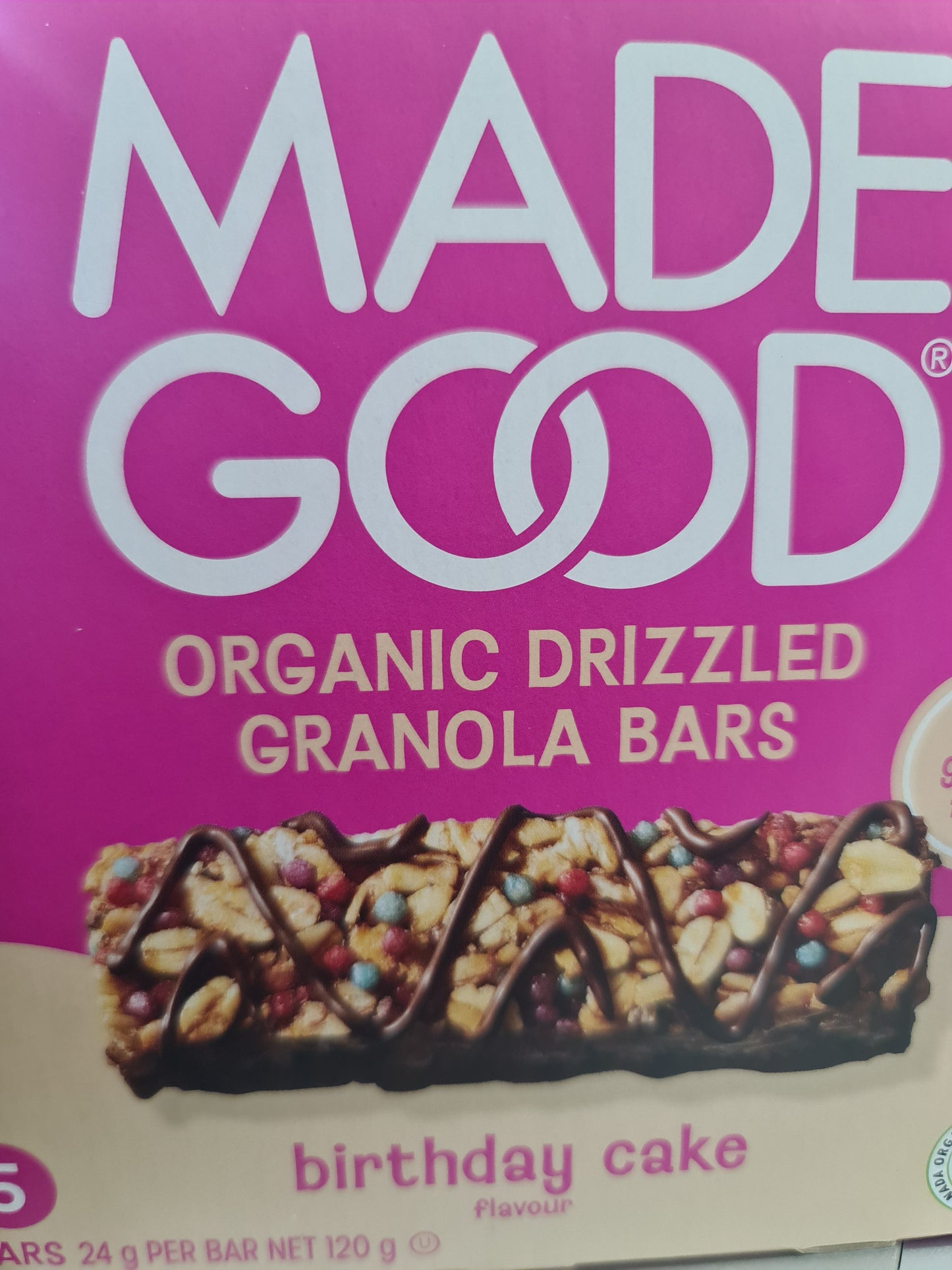 MADE GOOD granola Birthday cake 5 barsx24g