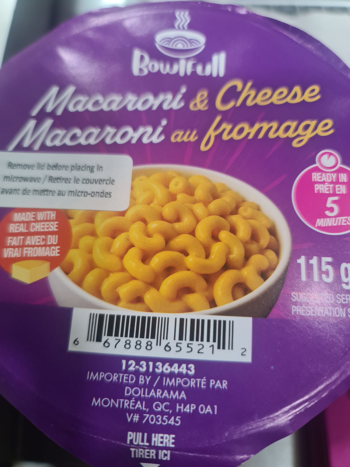Bowlfull macaroni & cheese 115g