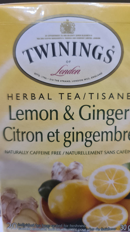 Twinings lemon & ginger tea 30g