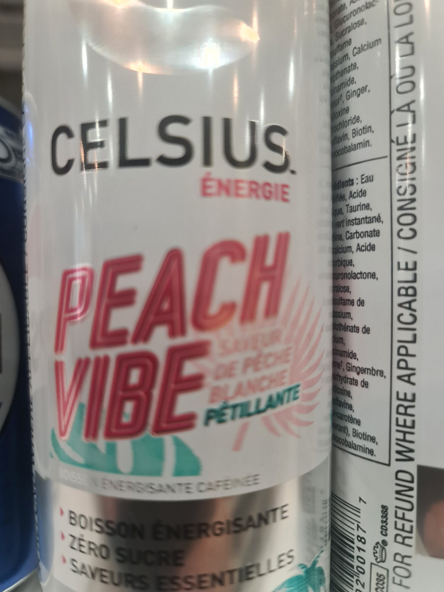 Celsius energy peach can 355ml