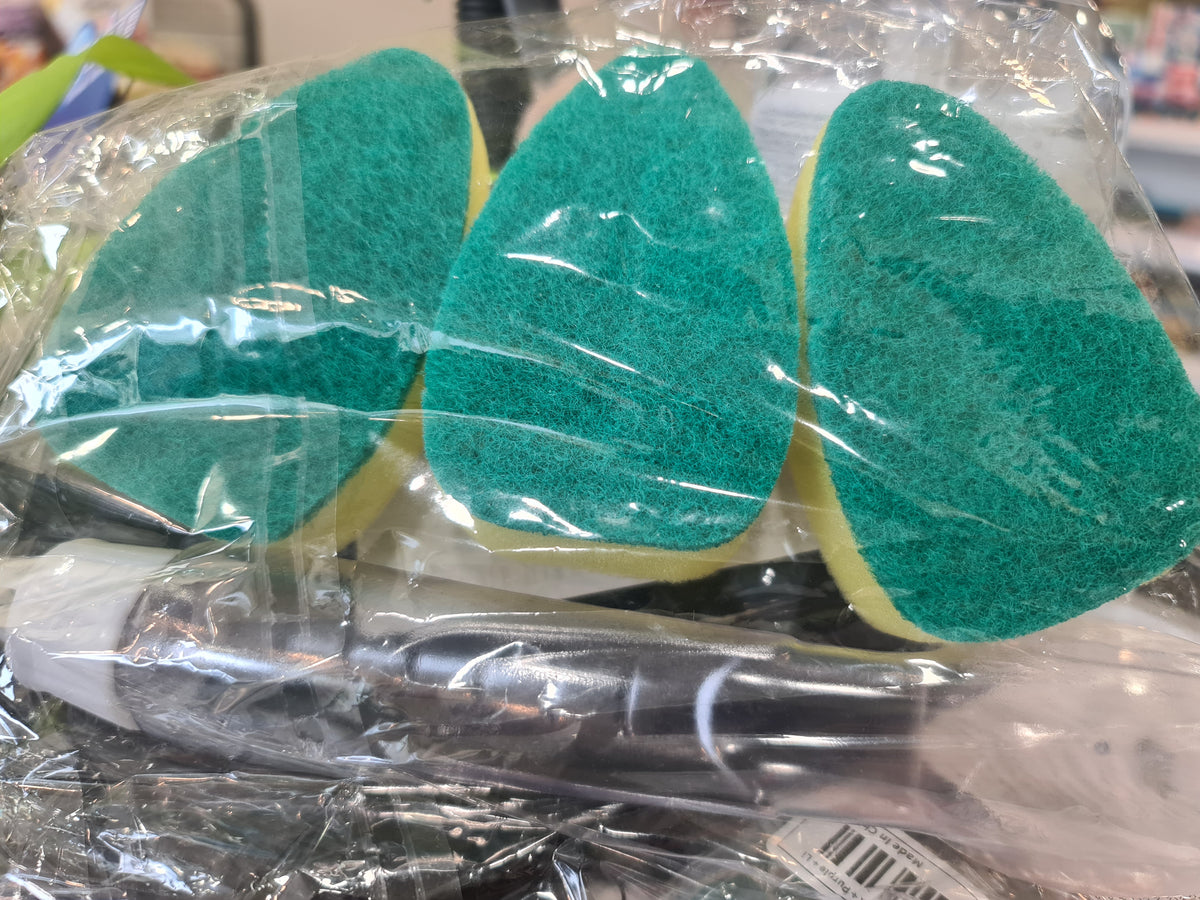 Sponge set with replaceable handle 3/set