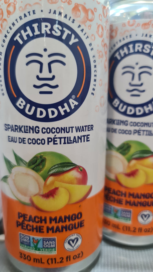 Thirsty sparkling coconut Peach mango 330ml