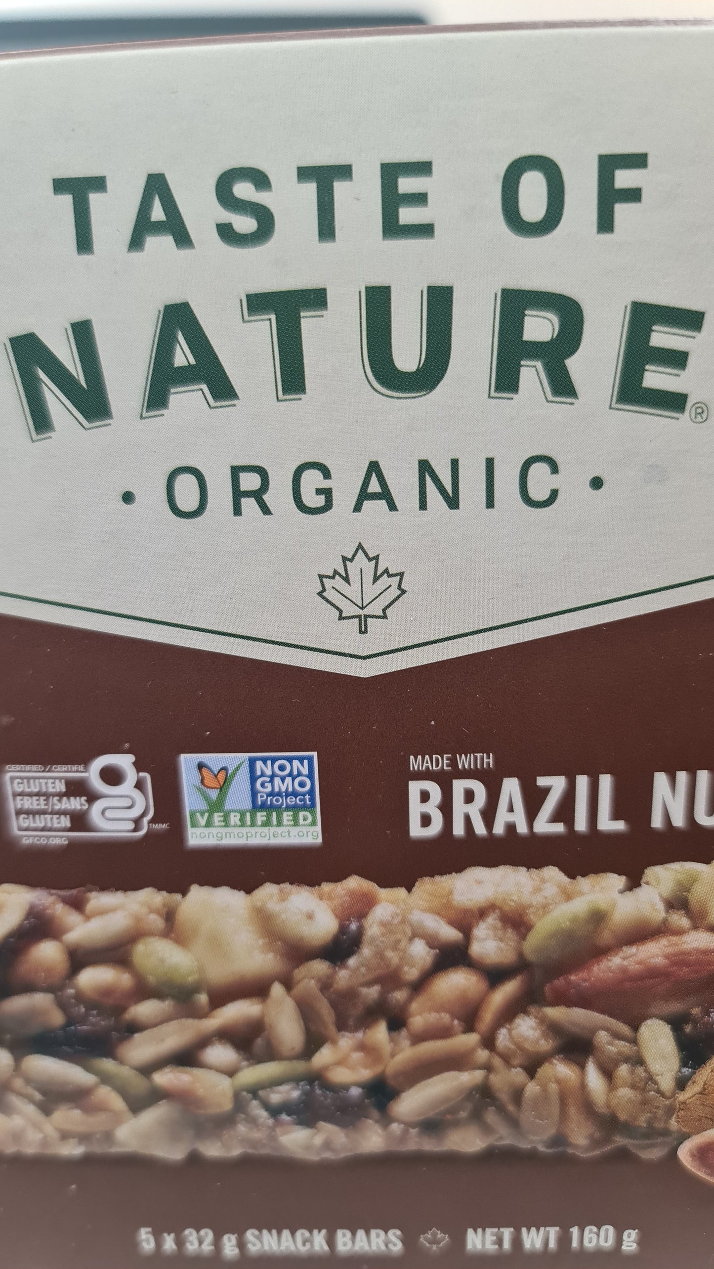 Taste of nature brazil nuts 160g 5 bars