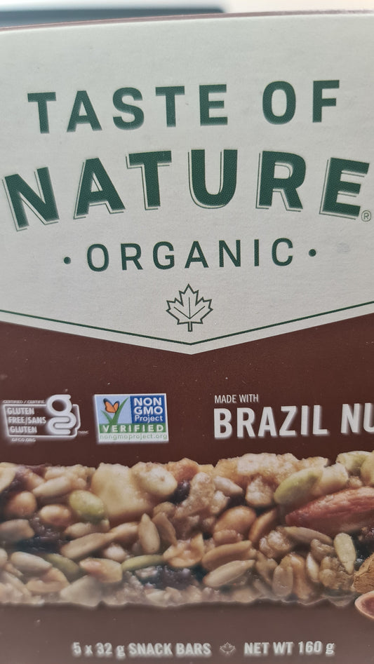 Taste of nature brazil nuts 160g 5 bars