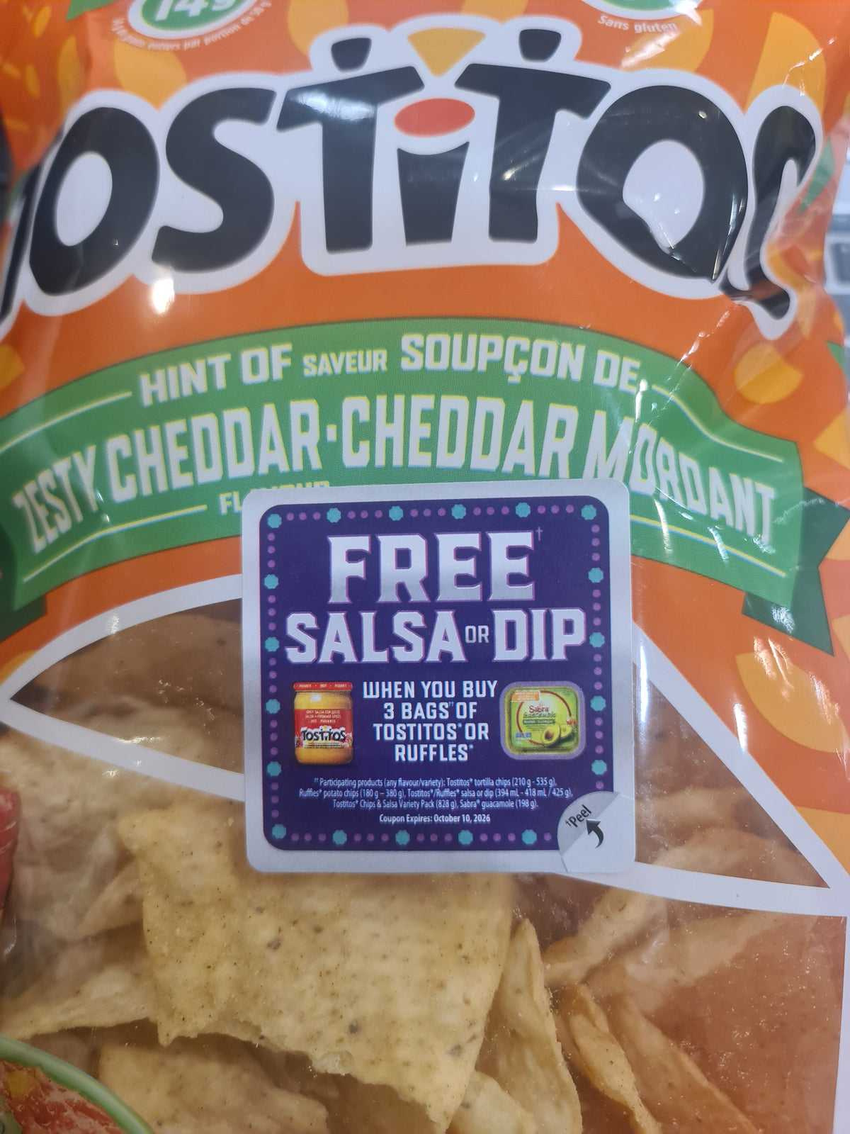 Tostitos chip cheddar 245g