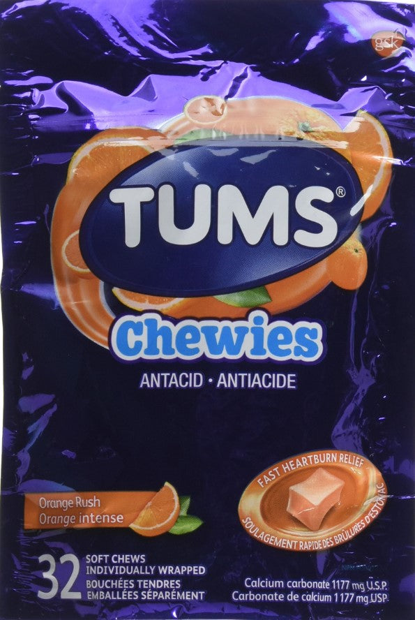 TUMS Antacid Chewies Orange rush 32