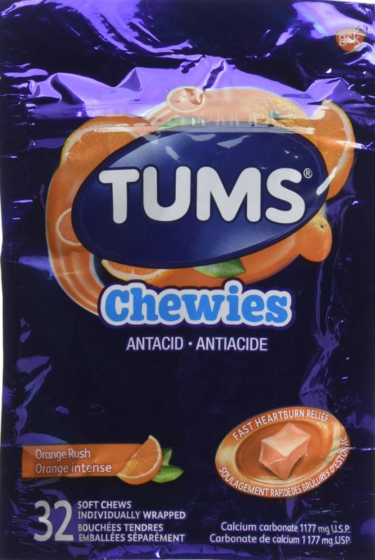 TUMS Antacid Chewies Orange rush 32