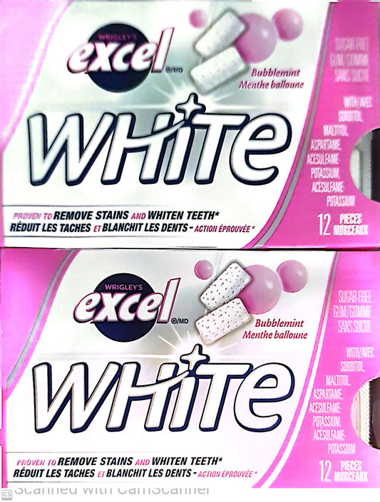 Excel White Bubblemint (12/box)