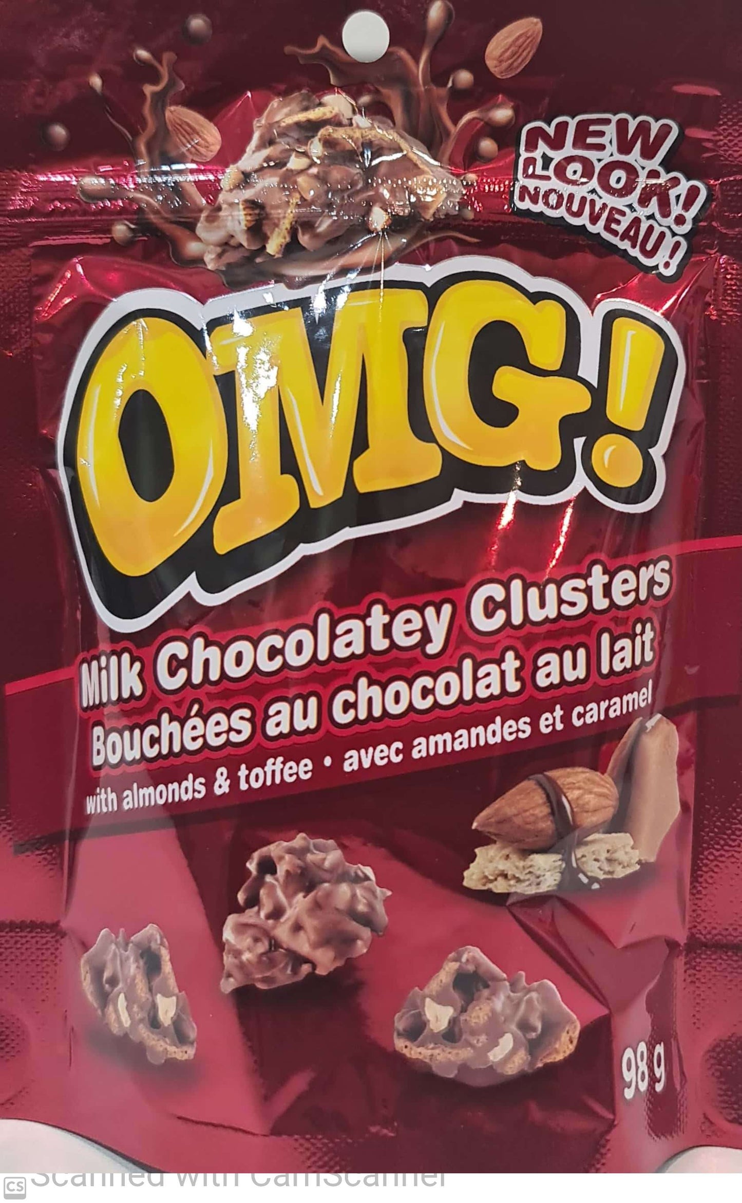 OMG Milk Choco cluster w almond bag 98g